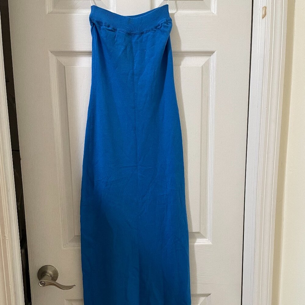 Morning Mist Strapless Knit Midi Dress